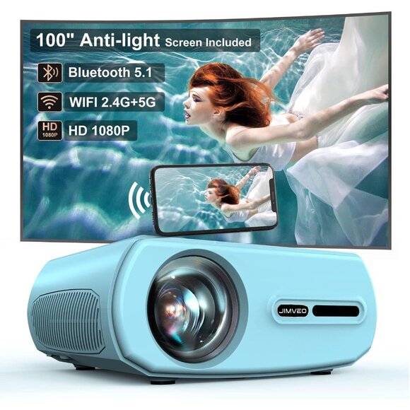 Projector, 9000L Full HD Native 1080P Projector, Support 4K &Zoom, Full Sealed - Picture 1 of 3
